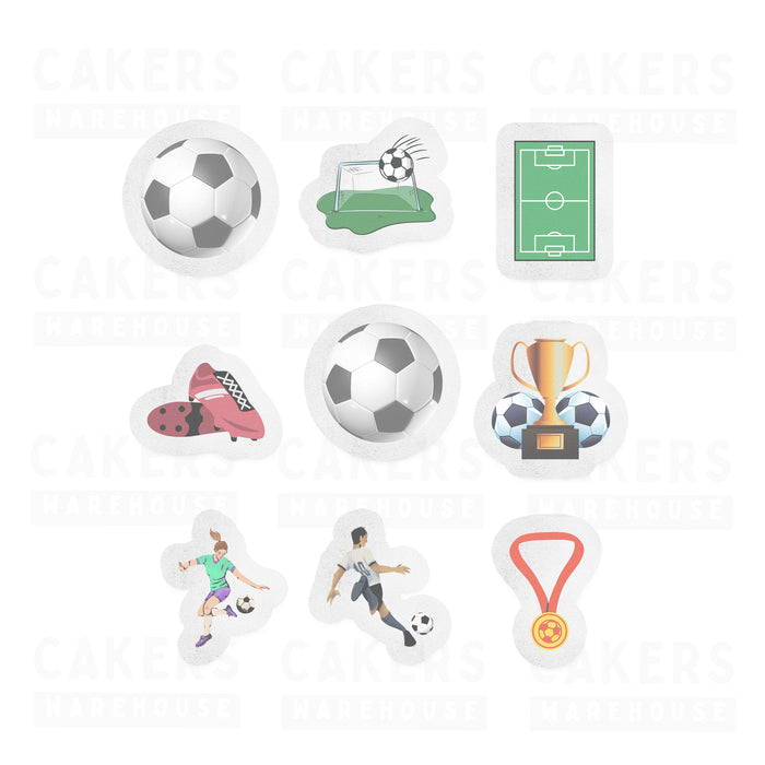 Edible Wafer Cupcake Toppers 12pc Soccer