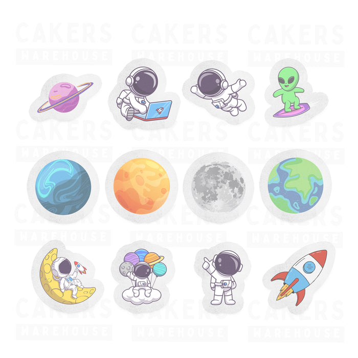 Edible Wafer Cupcake 12pc Space