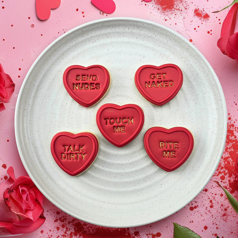 Stamp Embosser With Cutter Candy Heart Naughty Set