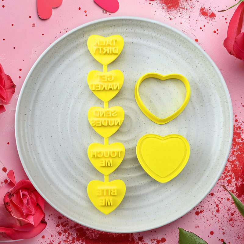 Stamp Embosser With Cutter Candy Heart Naughty Set