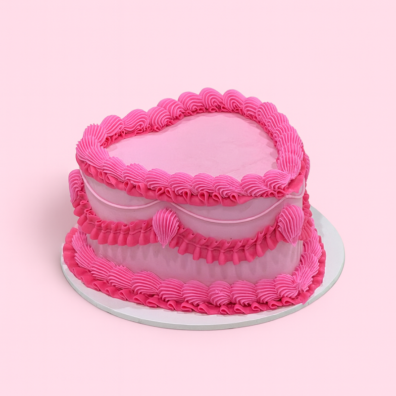 Dressed Cake Monochromatic Lambeth Heart