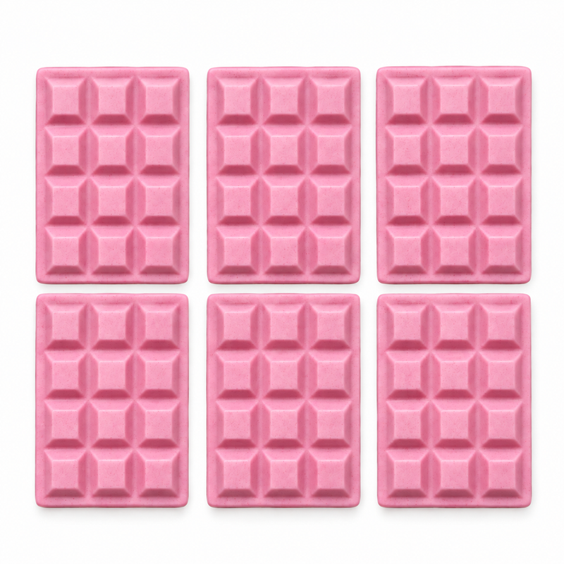 Fondant Topper Mini Chocolate Block Pink 6pc