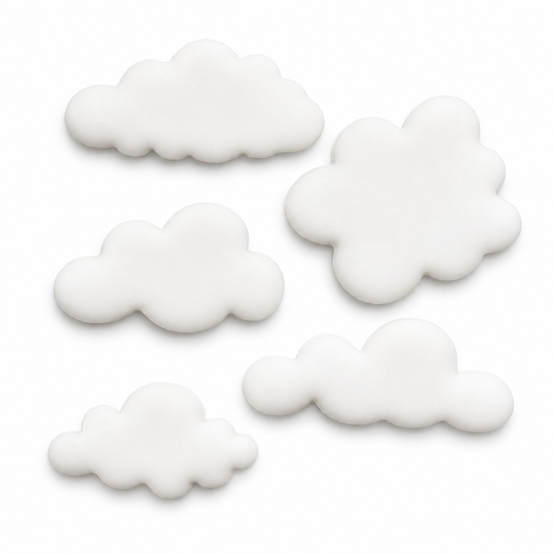 Fondant Topper Cloud 5pc