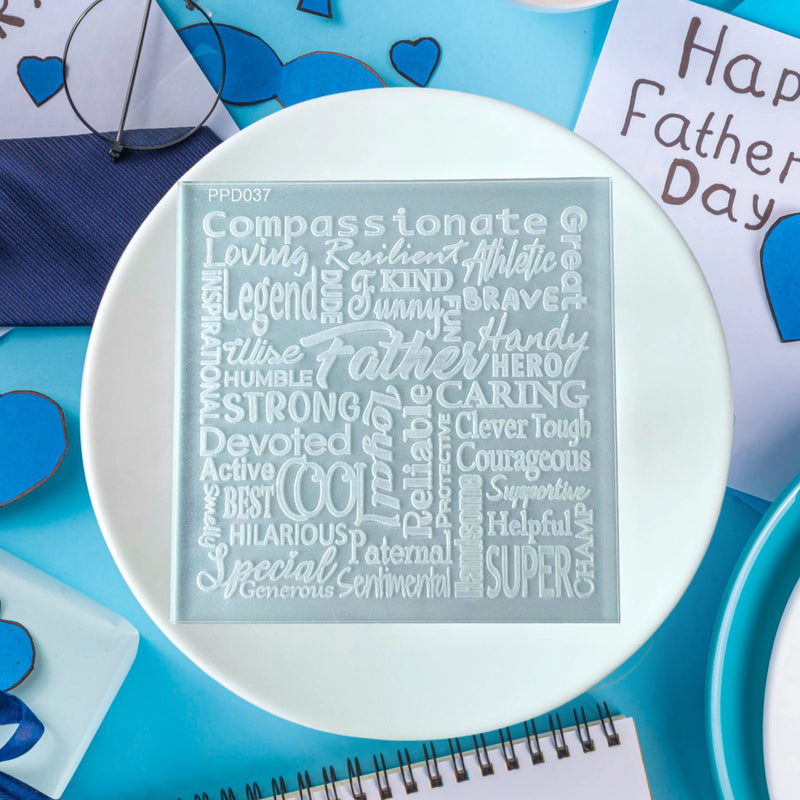 Debosser Pattern Plate Father Text Collage