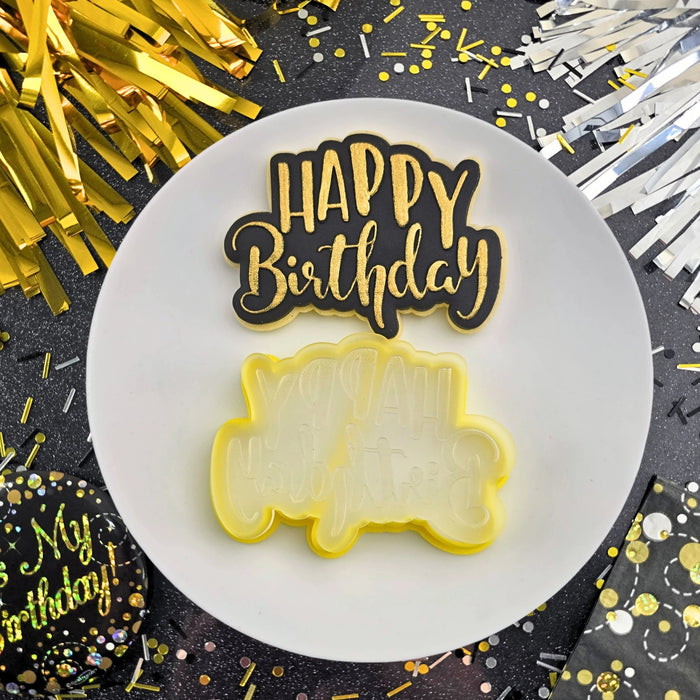 Stamp Debosser With Cutter Happy Birthday