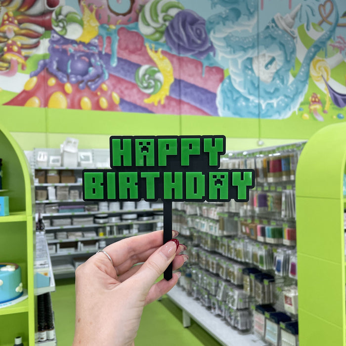 Happy Birthday Minecraft Acrylic Cake Topper