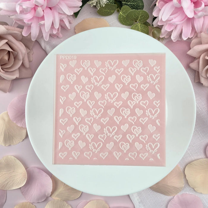 Debosser Pattern Plate Hearts Outline