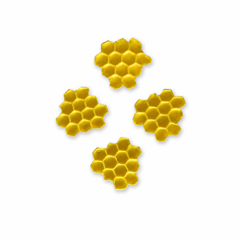 Fondant Topper Yellow Honeycomb 4pc