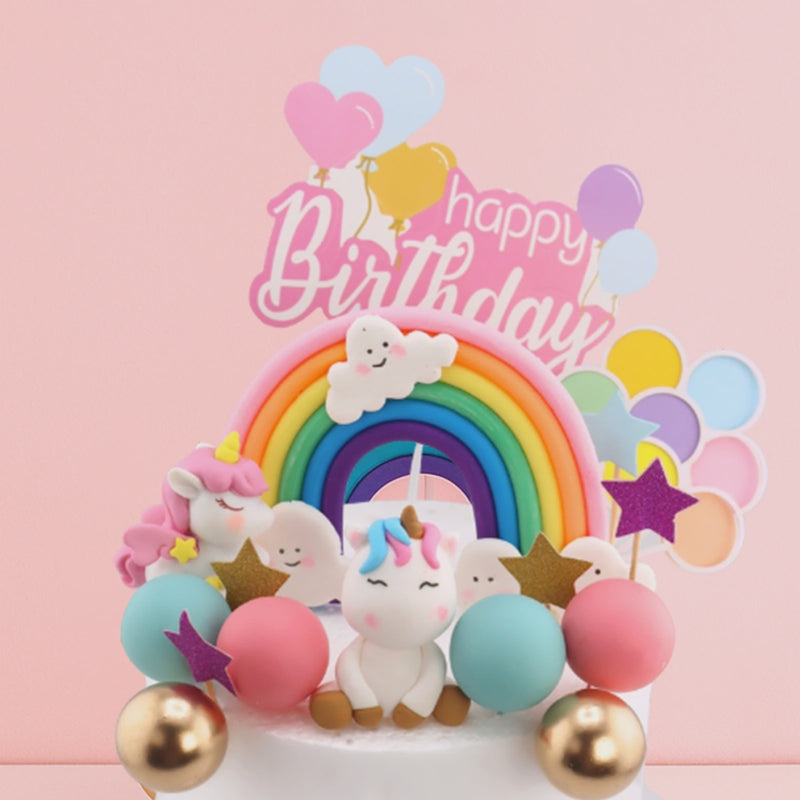 Unicorn Rainbow Cake Topper Set 27pc