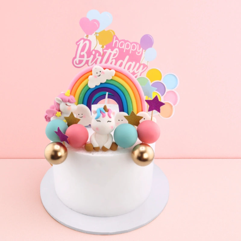 Unicorn Rainbow Cake Topper Set 27pc