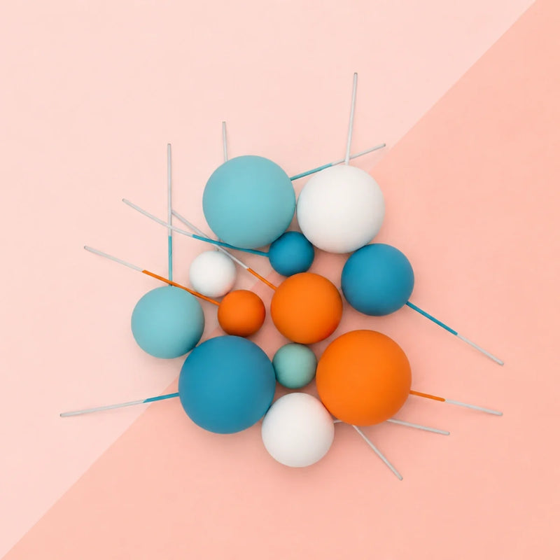Mixed Matte Ball Topper Set Ocean Breeze 12pc