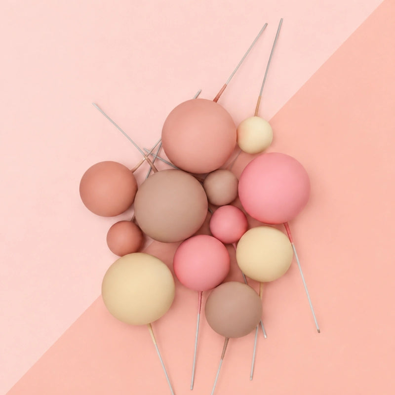 Mixed Matte Ball Topper Set Pink Frost 12pc