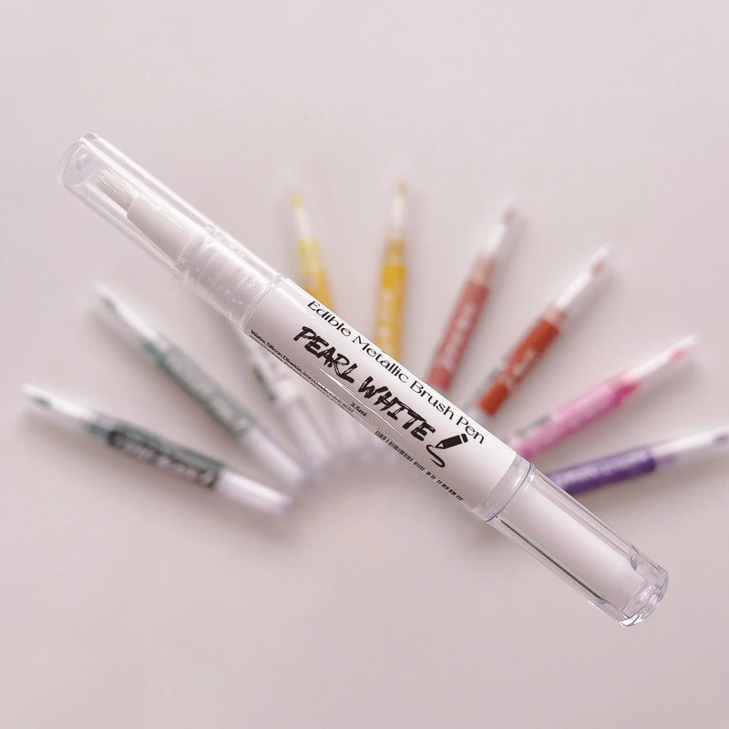 More Metallic Brush Pen White Pearl