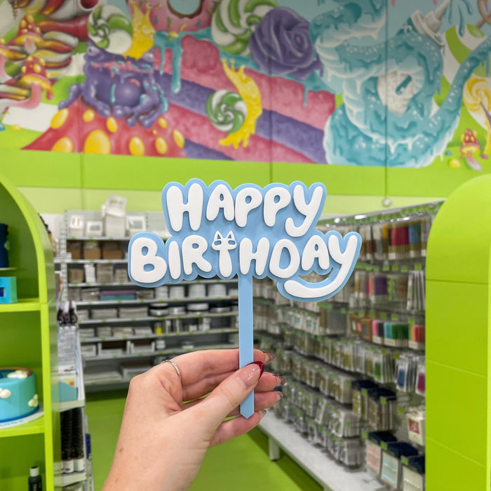 Topper Happy Birthday Blue