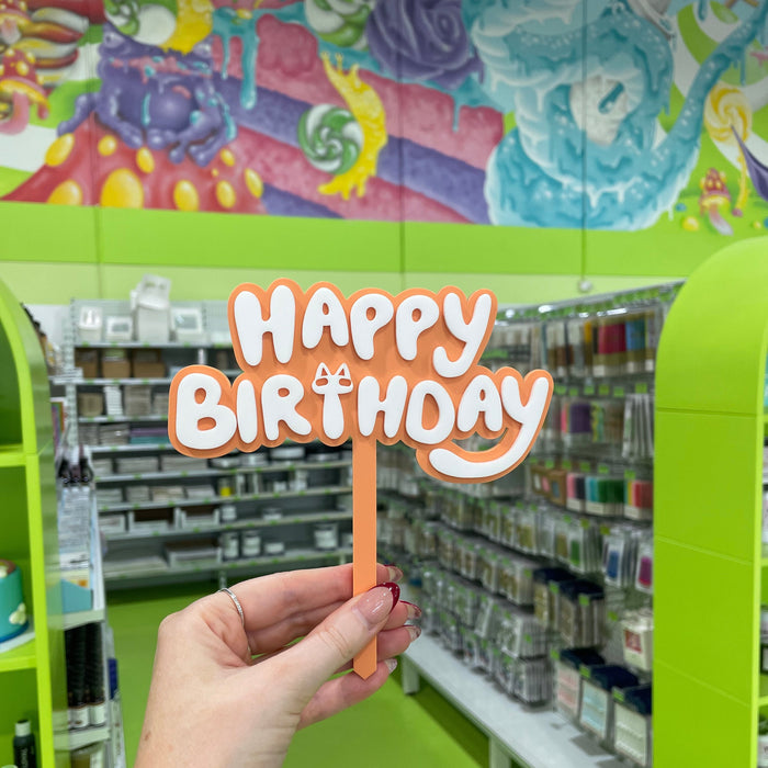 Topper Happy Birthday Blue