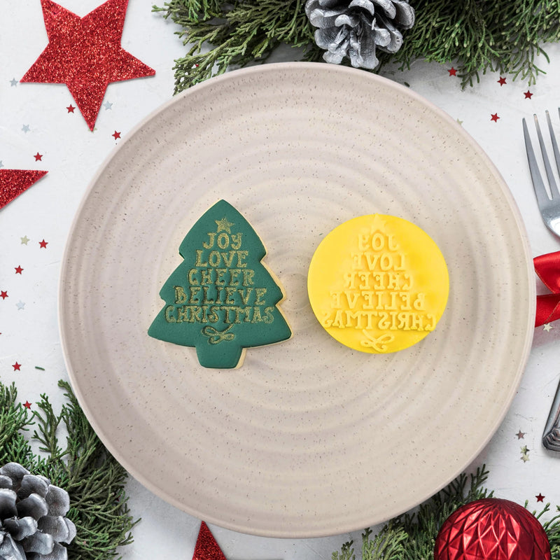 Stamp Embosser Joy, Cheer, Believe, Christmas