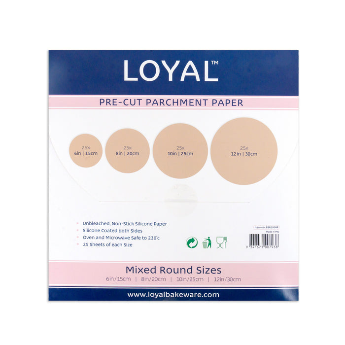 Pre Cut Parchment Liners Round Assorted 100pc