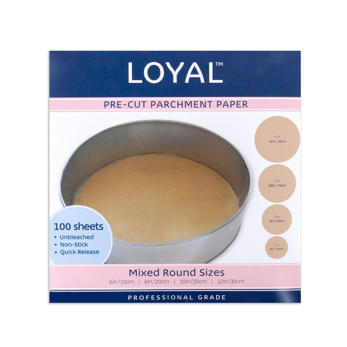 Pre Cut Parchment Liners Round Assorted 100pc