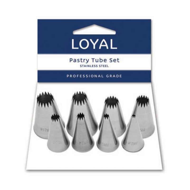 8pc French Star Piping Tip Set