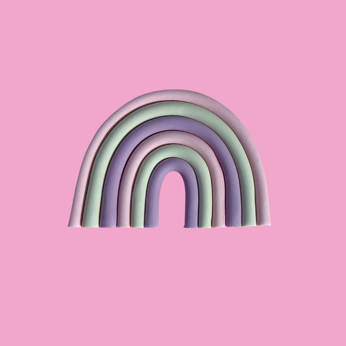 Fondant Topper Boho Pink Rainbow
