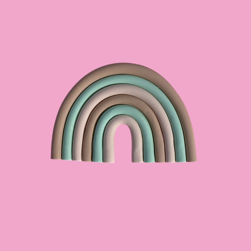 Fondant Topper Boho Green Rainbow