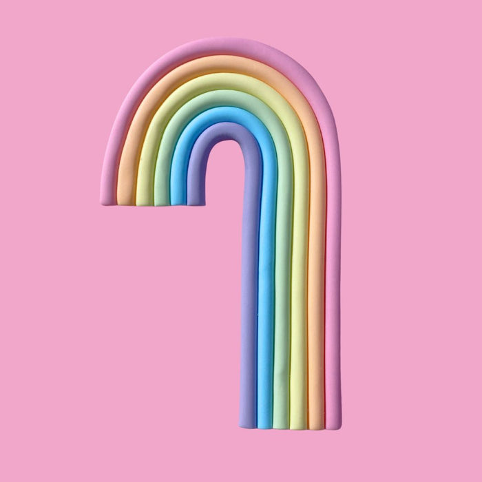 Fondant Topper Cascading Pastel Rainbow