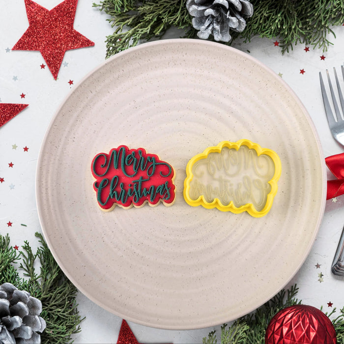 Stamp Debosser With Cutter Merry Christmas Mini