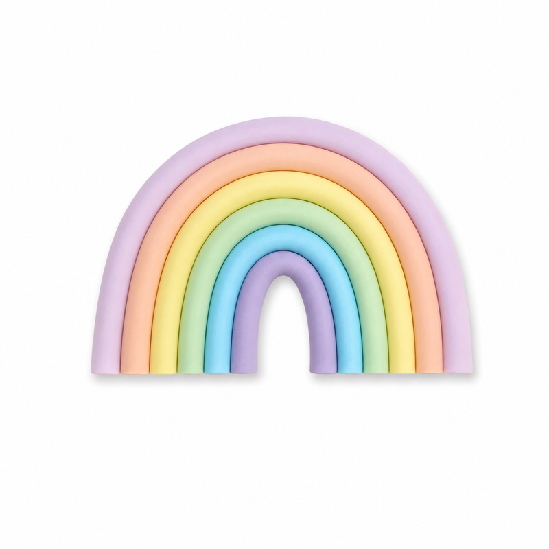 Fondant Topper Pastel Rainbow