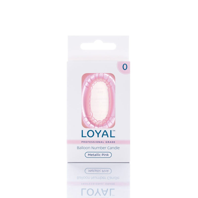 Balloon Candle Number Metallic Pink