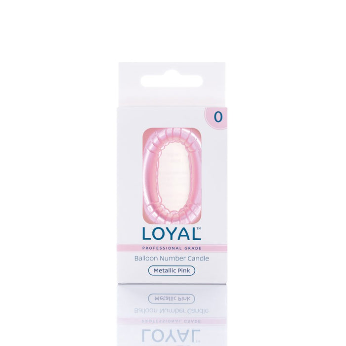 Balloon Candle Number Metallic Pink