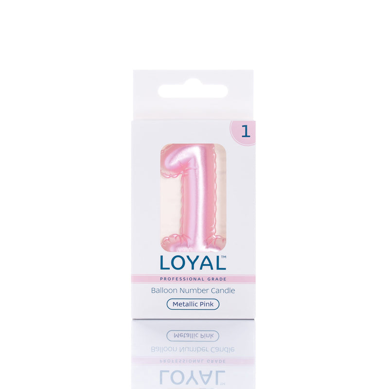 Balloon Candle Number Metallic Pink