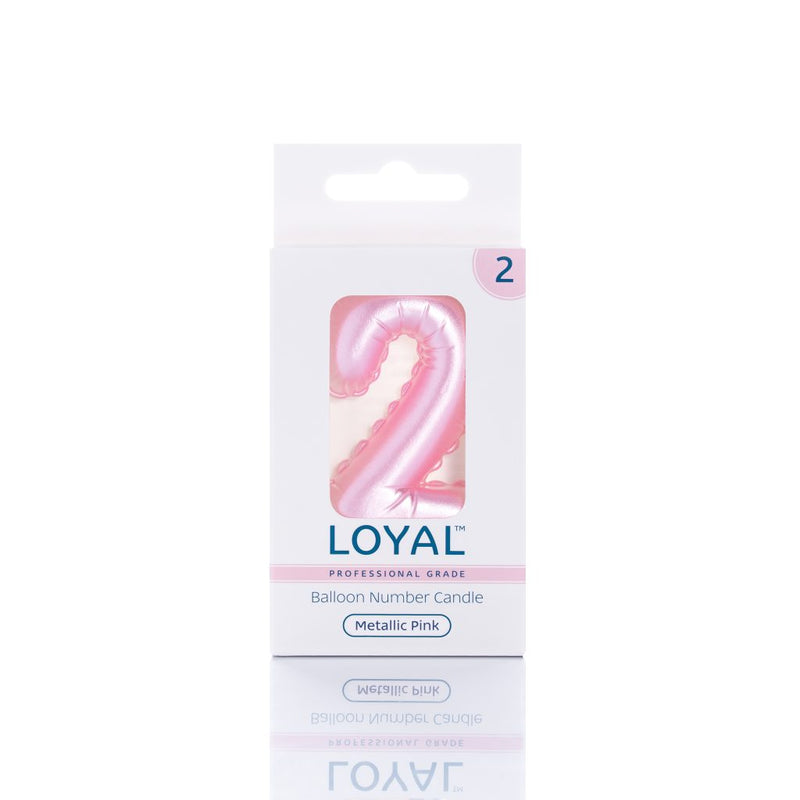 Balloon Candle Number Metallic Pink