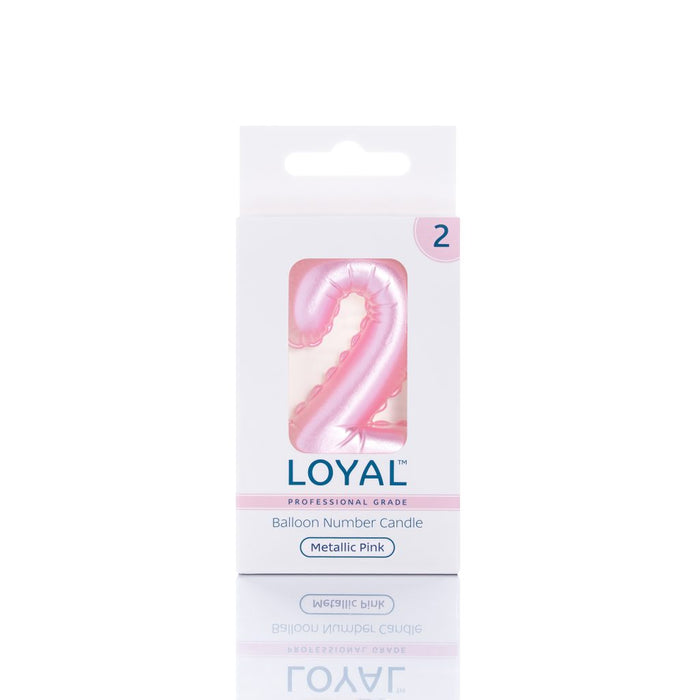 Balloon Candle Number Metallic Pink