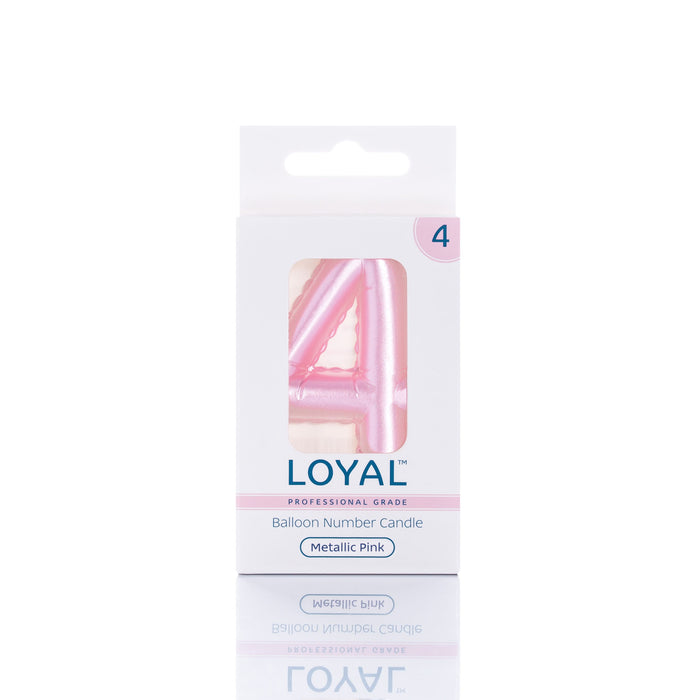 Balloon Candle Number Metallic Pink