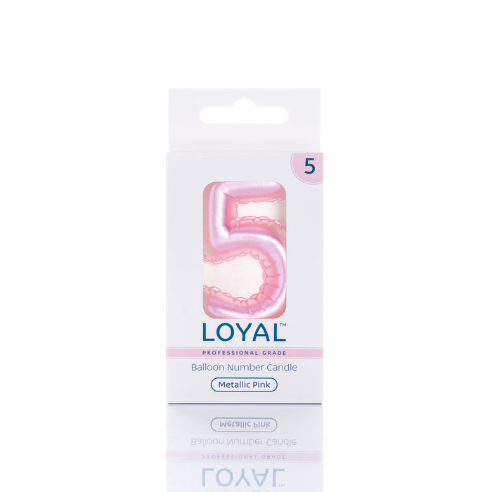 Balloon Candle Number Metallic Pink