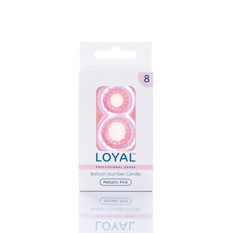 Balloon Candle Number Metallic Pink