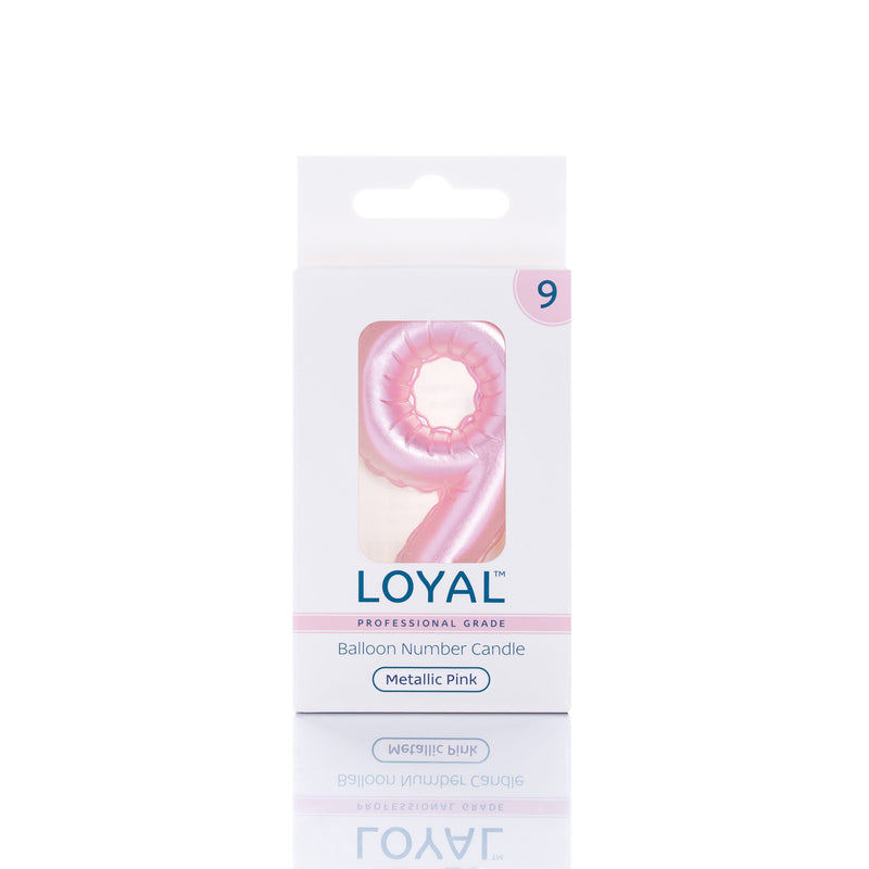 Balloon Candle Number Metallic Pink