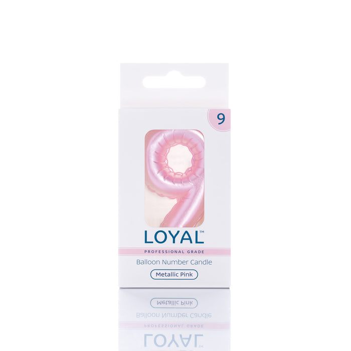 Balloon Candle Number Metallic Pink