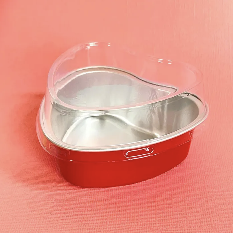 Foil Baking Cup Heart Red 50pc