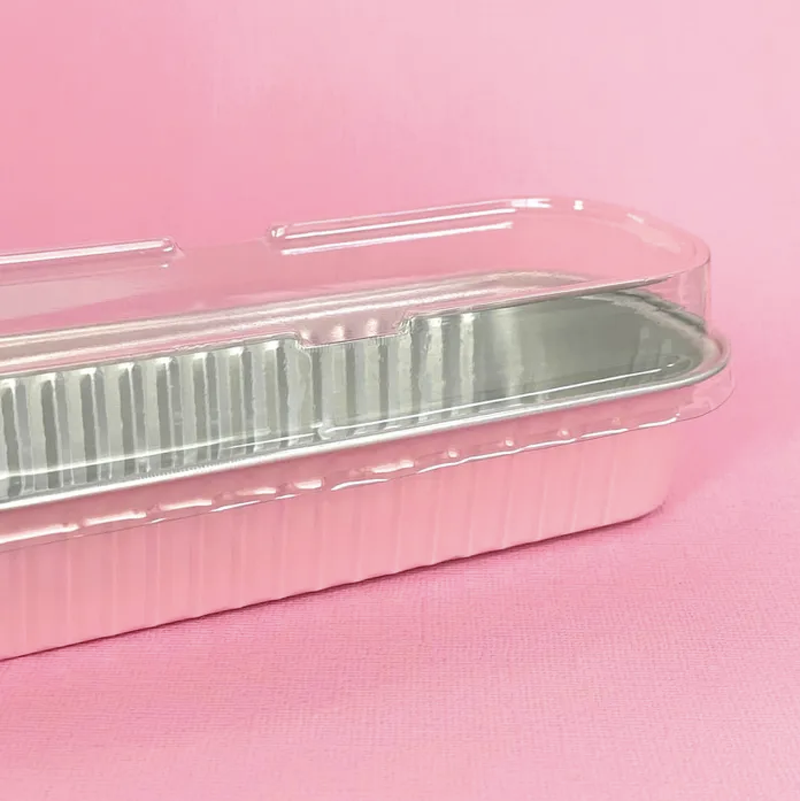 Foil Baking Cup Rectangle Pink 10pc