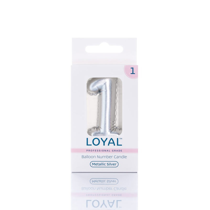 Balloon Candle Number Metallic Silver