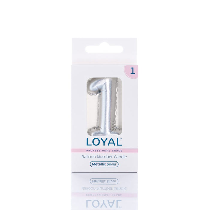 Balloon Candle Number Metallic Silver