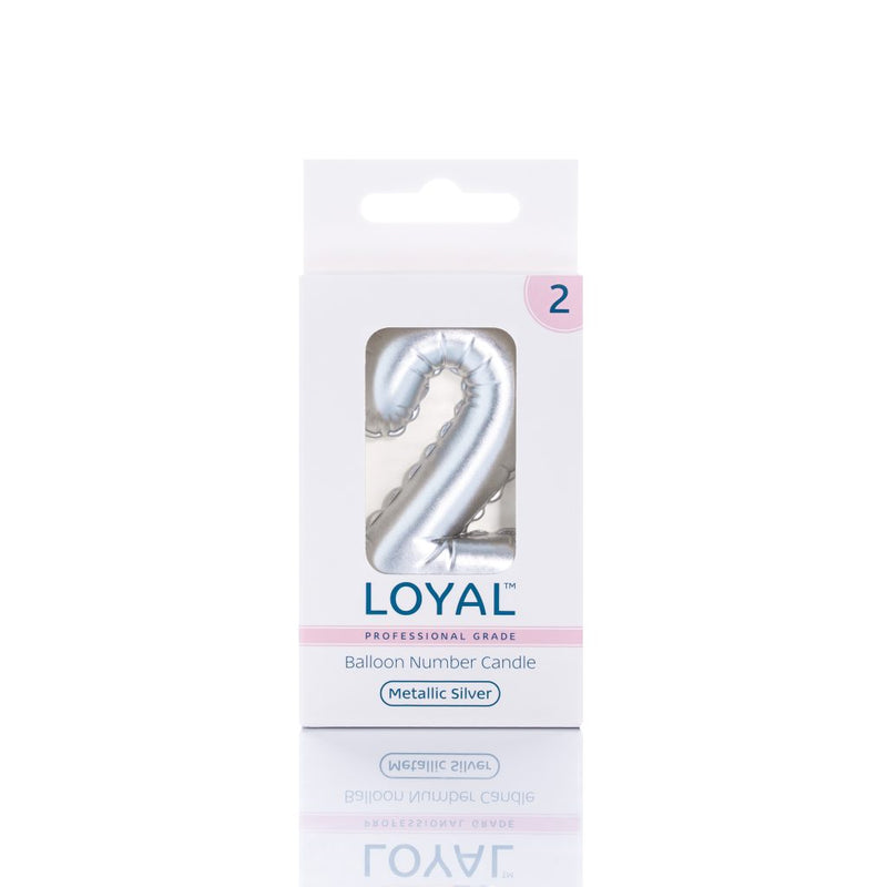 Balloon Candle Number Metallic Silver