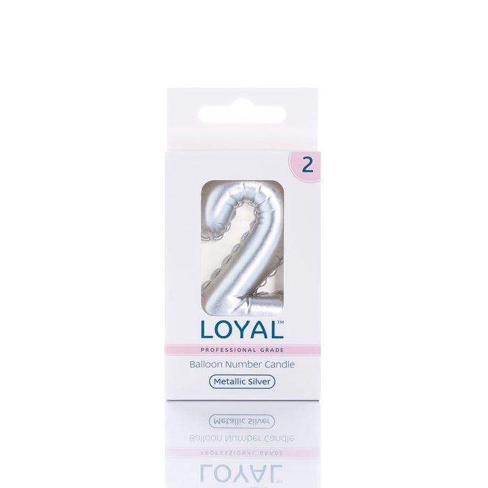 Balloon Candle Number Metallic Silver