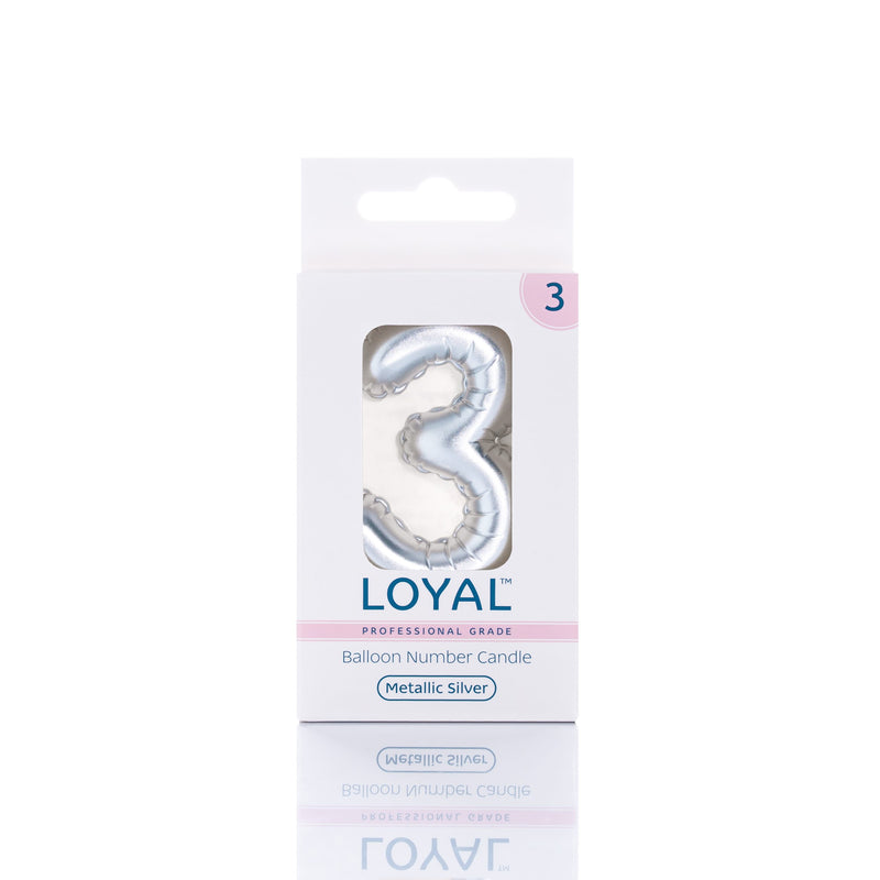 Balloon Candle Number Metallic Silver