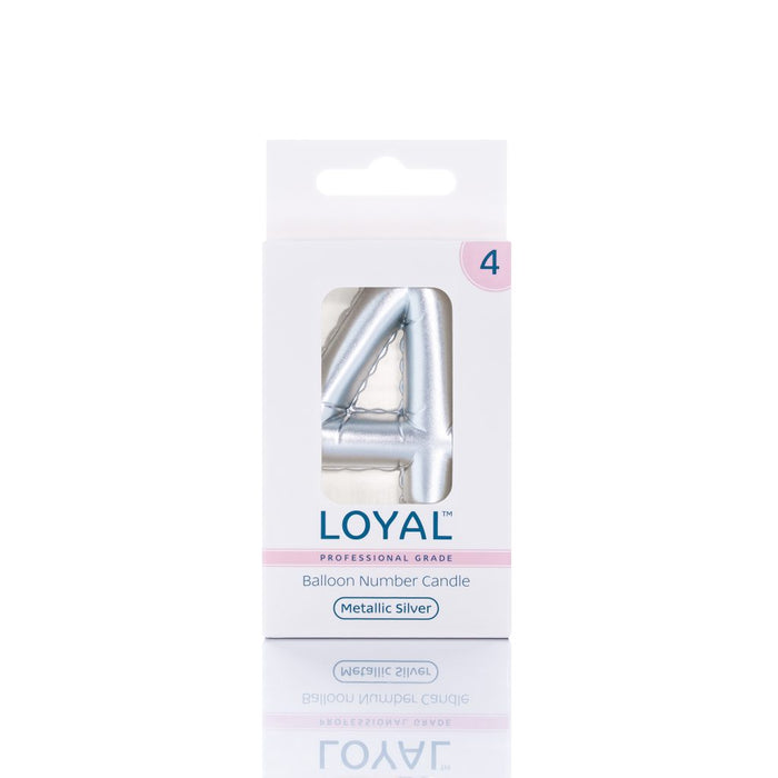 Balloon Candle Number Metallic Silver