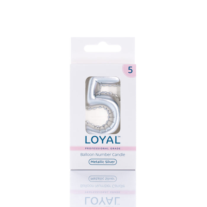 Balloon Candle Number Metallic Silver