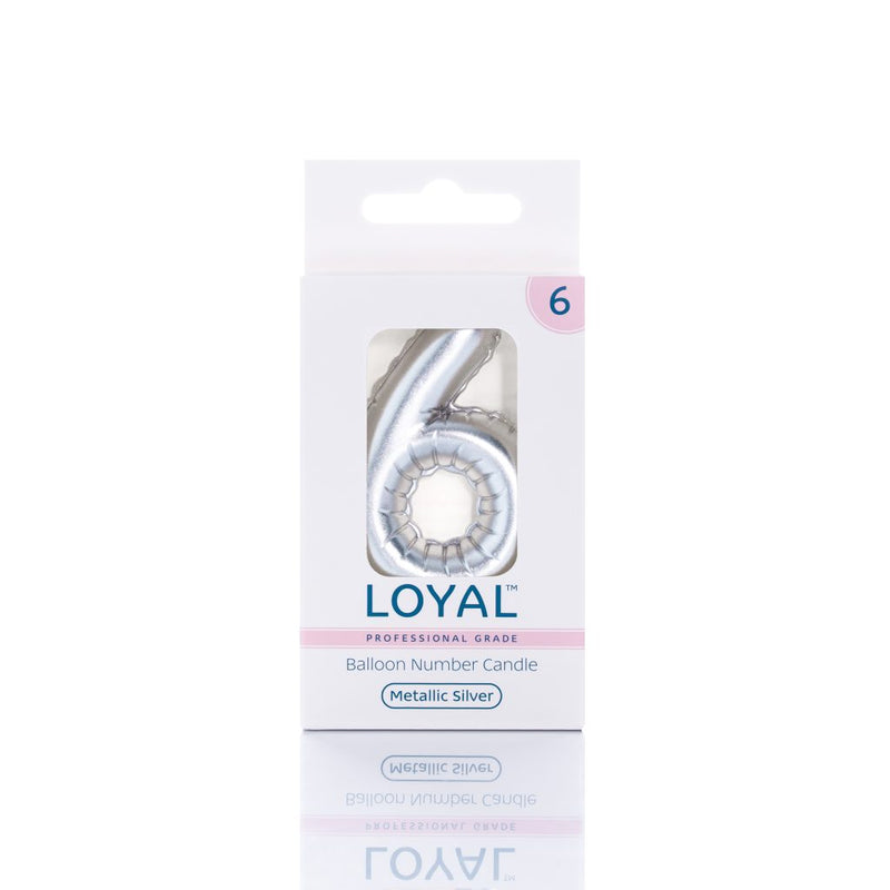 Balloon Candle Number Metallic Silver