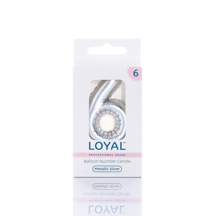 Balloon Candle Number Metallic Silver