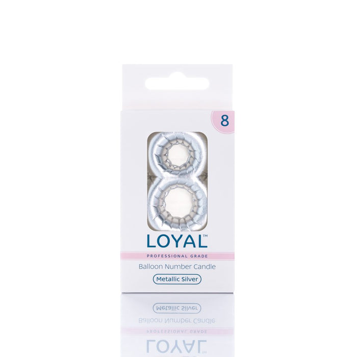 Balloon Candle Number Metallic Silver